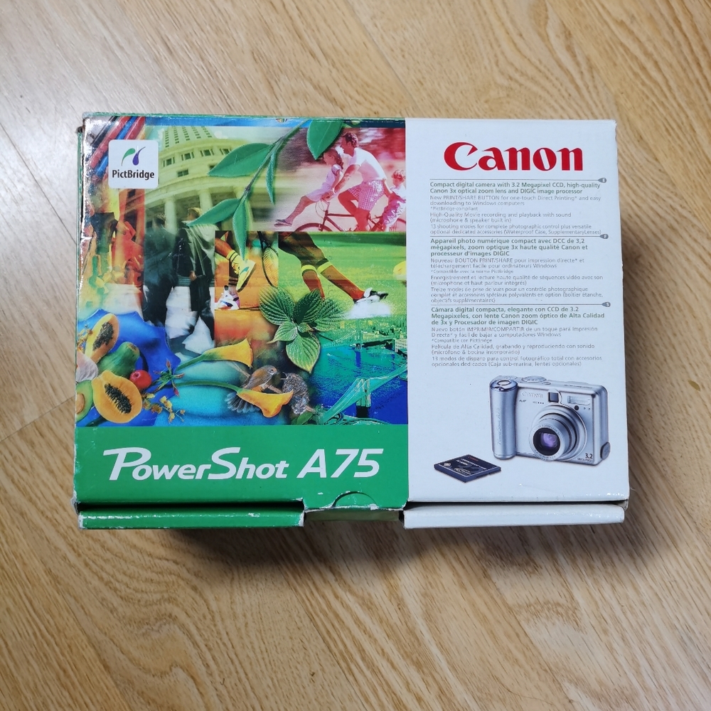 Canon PowerShot A75 3.2MP Digital Camera - Silver Tested working